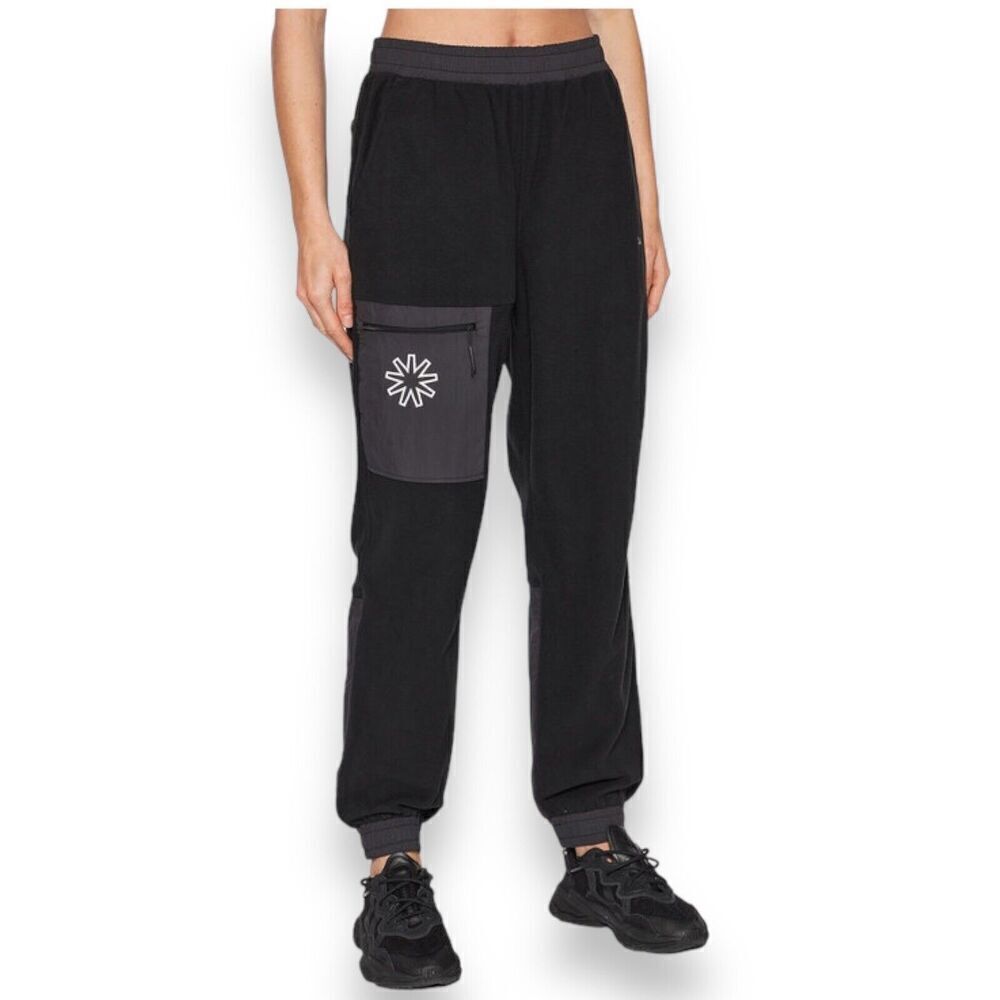 Rains Pants‎ WMNS L Black Fleece Jogger Pockets 18660